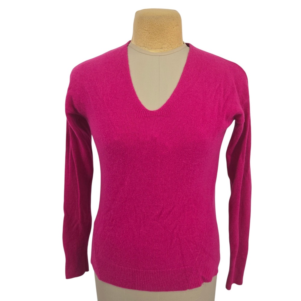 The Limited Cashmere Sweater Women Medium Pink V-Neck Long Sleeve Luxury Soft